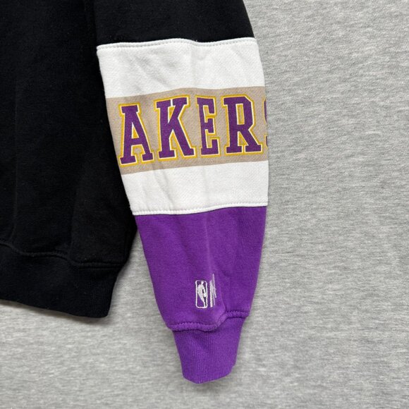 Los Angeles Lakers NBA Colorblock Hoodie Logo Sleeve Design Youth 10-12 - Picture 3 of 9